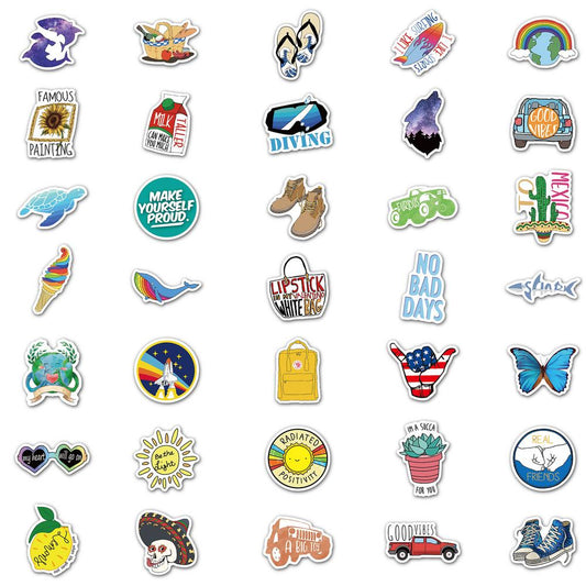 35Pcs/Pack Graffiti Stickers PVC Waterproof Stickers Anime Stickers Laptop Guitar Motorcycle Luggage Skateboard Bicycle Kids Toy