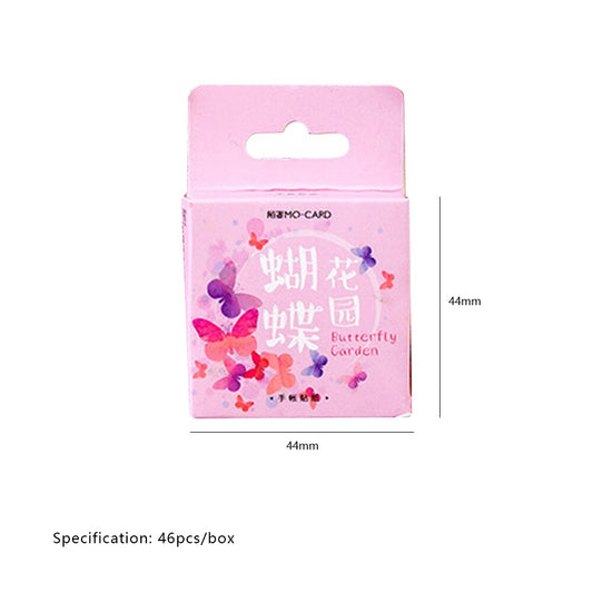 46pcs Album Scrapbooking Sticker Pack Handmade Butterflies Album Journal Stickers Creative Funny Handbook Journaling Accessories