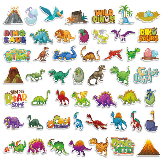 Cartoon Cute Dinosaur Stickers Waterproof Skateboard Motorcycle Guitar Luggage Laptop Bicycle Sticker Kids Stationery Toys